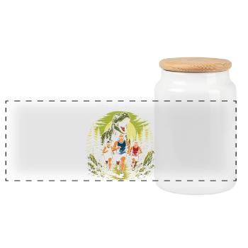 Running Motivation - Panoramic Cookie Jar with Wooden Lid - white - Front
