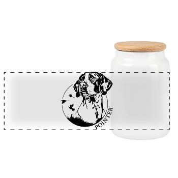 Pointer Portrait Hunde Jagdhunde Jagdhund Wilsigns - Panorama Keksdose mit Holzdeckel - Weiß - Vorne