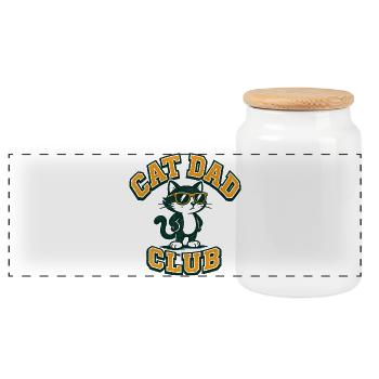 Club de Papa Chat – Daddies de Chat Daddies drôles pour hommes - Boîte à biscuits avec couvercle en bois - blanc - Devant