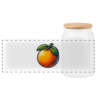 Orange tropical pop art - Boîte à biscuits avec couvercle en bois - blanc - Devant