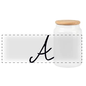 Un monogramme de calligraphie - Boîte à biscuits avec couvercle en bois - blanc - Devant