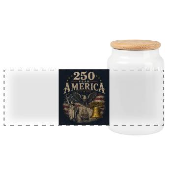 Commémoration des 250 ans de l’Amérique - Boîte à biscuits avec couvercle en bois - blanc - Devant