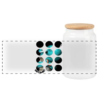 Design t-shirt à effet d'optique Serpent - Boîte à biscuits avec couvercle en bois - blanc - Devant
