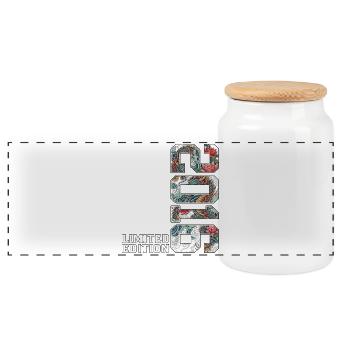 Édition limitée 2016 Dragon Tiger Tattoos - Boîte à biscuits avec couvercle en bois - blanc - Devant