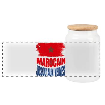 Marocain Jusqu Aux Veines Fierte Maroc Royaume - Boîte à biscuits avec couvercle en bois - blanc - Devant