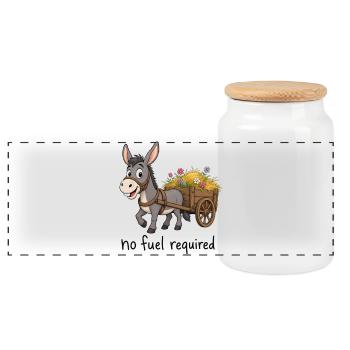 Pas besoin de carburant Charrette fleurie d’âne - Boîte à biscuits avec couvercle en bois - blanc - Devant