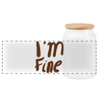 Je vais bien – Message manuscrit - Boîte à biscuits avec couvercle en bois - blanc - Devant
