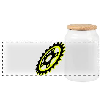 Graphique de plateau de vélo - Boîte à biscuits avec couvercle en bois - blanc - Devant