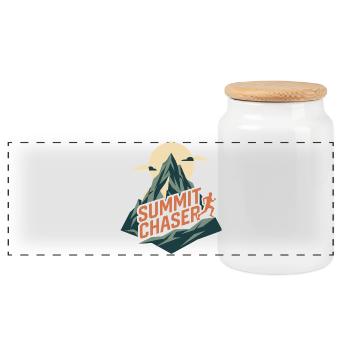 Trail Running - Summit Chaser - Panoramic Cookie Jar with Wooden Lid - white - Front