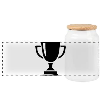 Cup Victory Gift Sportsman - Panoramic Cookie Jar with Wooden Lid - white - Front