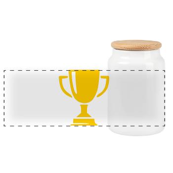 Cup Victory Gift Sportsman - Panoramic Cookie Jar with Wooden Lid - white - Front