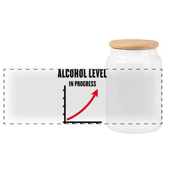 Alcohol Level In Progress (Drinking Team POSRed2C) - Panoramic Cookie Jar with Wooden Lid - white - Front