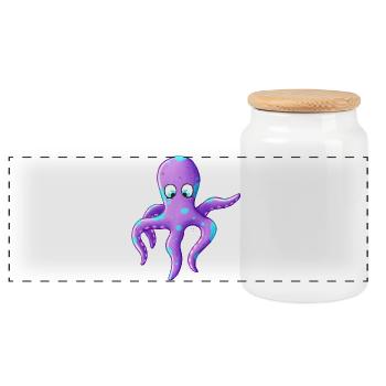 Pop Art du Calamar Violet - Boîte à biscuits avec couvercle en bois - blanc - Devant
