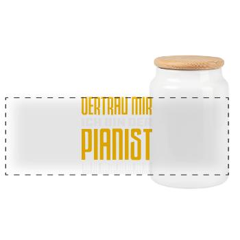 Piano Klavier Musiker Geschenk Geschenkidee - Panorama Keksdose mit Holzdeckel - Weiß - Vorne