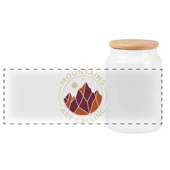 Hiking - Mountains are Calling - Panoramic Cookie Jar with Wooden Lid - white - Front