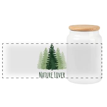 Hiking - Nature Lover - Panoramic Cookie Jar with Wooden Lid - white - Front