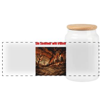 Ein Sommer wie früher – Klimawandel T-Shirt - Panorama Keksdose mit Holzdeckel - Weiß - Vorne