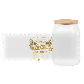 Légende Née En Juillet 1971 Anniversaire - Boîte à biscuits avec couvercle en bois - blanc - Devant