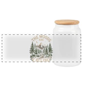 Aventure en plein air - Les bois appellent - Boîte à biscuits avec couvercle en bois - blanc - Devant