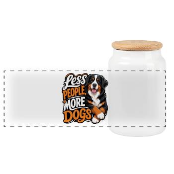 Bernese Mountain Dog - Panoramic Cookie Jar with Wooden Lid - white - Front