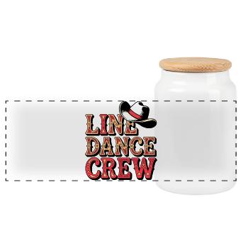 Groupe de danse en ligne - Boîte à biscuits avec couvercle en bois - blanc - Devant