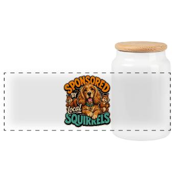 English Cocker Spaniel - Panoramic Cookie Jar with Wooden Lid - white - Front