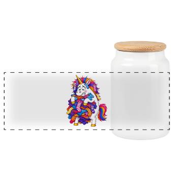 Lessive statique Unicorn Slip Defect - Boîte à biscuits avec couvercle en bois - blanc - Devant