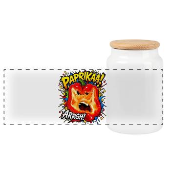 Comic Peppers - Panoramic Cookie Jar with Wooden Lid - white - Front