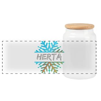 Prénom Herta - Boîte à biscuits avec couvercle en bois - blanc - Devant