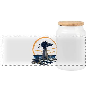 Clay Hirtshals - Boîte à biscuits avec couvercle en bois - blanc - Devant