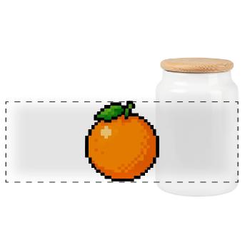 Pixel Orange - Panorama Keksdose mit Holzdeckel - Weiß - Vorne