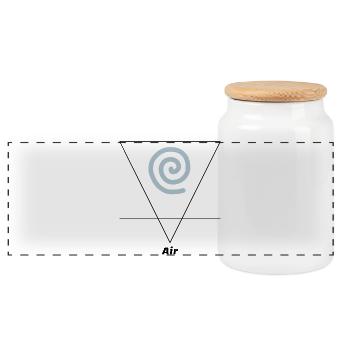 Luft Element Symbol Alchemie Wicca - Panorama Keksdose mit Holzdeckel - Weiß - Vorne