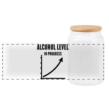 Alcohol Level In Progress (Drinking Team / Black) - Panorama Keksdose mit Holzdeckel - Weiß - Vorne