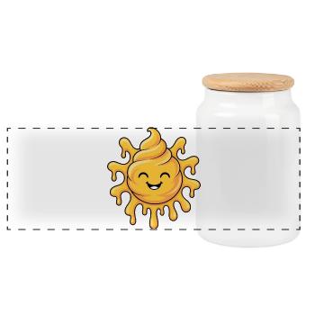 Soft-Serve Sun – Melting Sunshine - Panorama Keksdose mit Holzdeckel - Weiß - Vorne