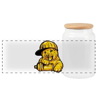 Shiba Inu Hund Tierliebe - Panorama Keksdose mit Holzdeckel - Weiß - Vorne
