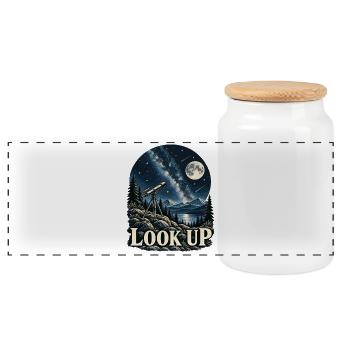 Look Up Astronomie Sternenhimmel - Panorama Keksdose mit Holzdeckel - Weiß - Vorne