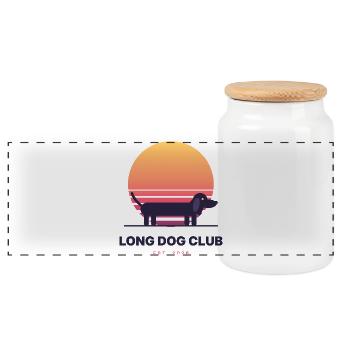 Long Dog Club - Panorama Keksdose mit Holzdeckel - Weiß - Vorne