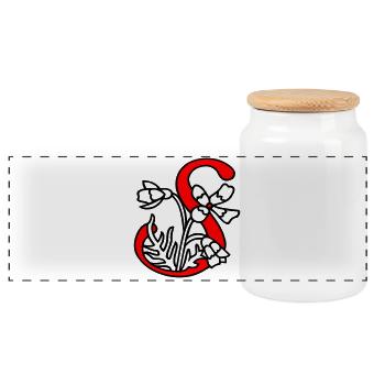Lettre S - Boîte à biscuits avec couvercle en bois - blanc - Devant