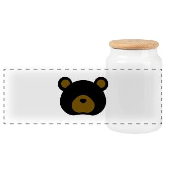 Black Bear - Panorama Keksdose mit Holzdeckel - Weiß - Vorne