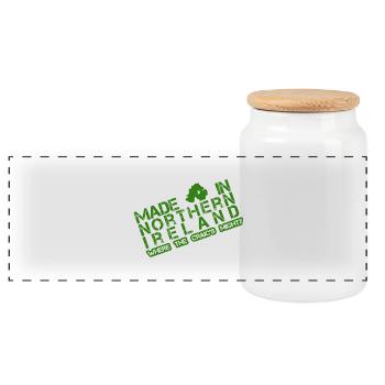 Made in Northern Ireland - Panoramic Cookie Jar with Wooden Lid - white - Front