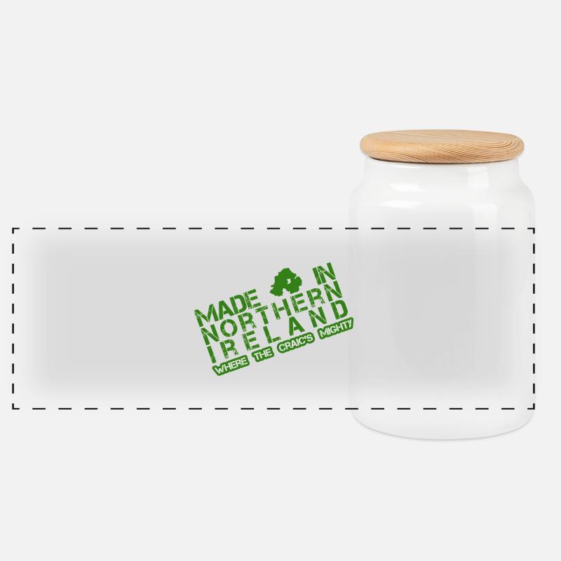 Made in Nordirland - Panorama Keksdose mit Holzdeckel - Weiß