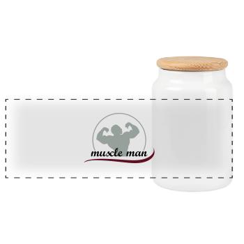 muscleman_3 - Boîte à biscuits avec couvercle en bois - blanc - Devant