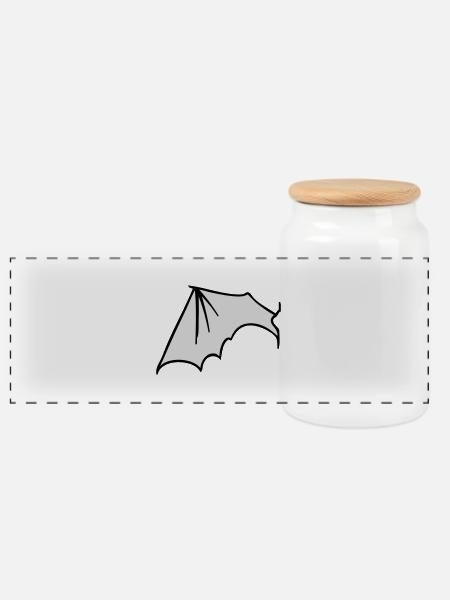 batwing_left - Panorama Keksdose mit Holzdeckel - Weiß