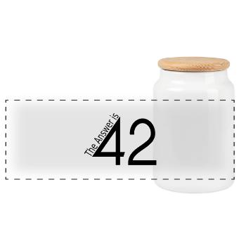 the answer is 42 - Panorama Keksdose mit Holzdeckel - Weiß - Vorne