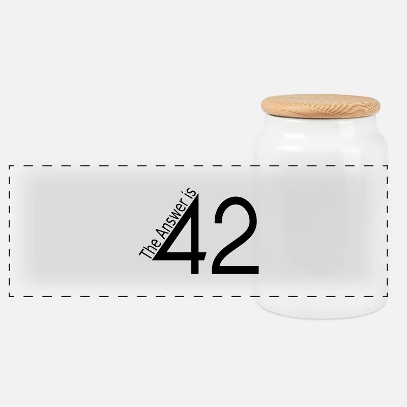 the answer is 42 - Panorama Keksdose mit Holzdeckel - Weiß