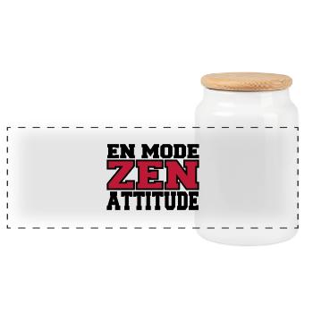 EN MODE ZEN - Boîte à biscuits avec couvercle en bois - blanc - Devant
