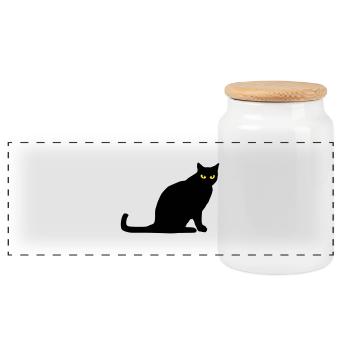 katze_c_2c - Boîte à biscuits avec couvercle en bois - blanc - Devant