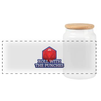 Roll With The Punches - Panoramic Cookie Jar with Wooden Lid - white - Front