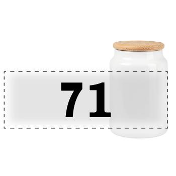 Number - 71 - Seventy One - Panorama Keksdose mit Holzdeckel - Weiß - Vorne