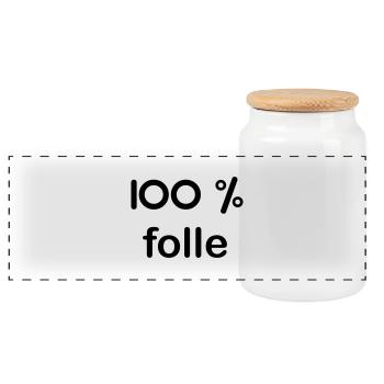 100% folle - Boîte à biscuits avec couvercle en bois - blanc - Devant